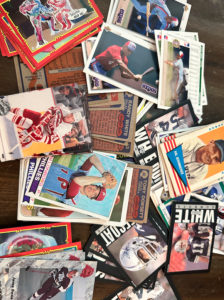 unorganized baseball cards